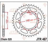 JT SPROCKETS JTR487.37 SPROCKET REAR 37T 520 KAWASAKI BJ 250 ESTRELLA 1997