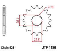JTF1186.17RB FRONT SPROCKET TRIUMPH BONNEVILLE 1200 T120 ABS GOLD LINE 2022