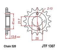 JT SPROCKETS Pignone Acciaio Antirumore 1307 - 520