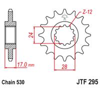 JT SPROCKETS Pignone Acciaio Antirumore 295 - 525