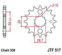 JT SPROCKETS SPROCKET FRONT 17T 530 RU KAWASAKI ZR 1100 ZEPHYR 1992