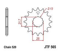 JT SPROCKETS Pignone Acciaio Antirumore 565 - 520