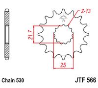 JT SPROCKETS Pignone Acciaio Antirumore 566 - 530