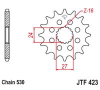 JT SPROCKETS Pignone anteriore in acciaio senza rumore - 530