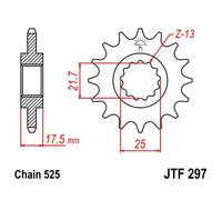 JT SPROCKETS PIGNONE DI ATTACCO TRASMISSIONE ANTERIORE