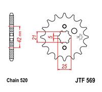 JT SPROCKETS Pignone di trasmissione anteriore