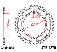 JT Sprockets Corona Acciaio Standard JTR1876.44 Passo 525 44 denti Argento