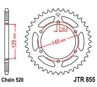 JT SPROCKETS SPROCKET REAR 45T 520 BLK YAMAHA XT 660 X 2011