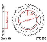 JT SPROCKETS SPROCKET REAR 45T 520 BLK YAMAHA XT 660 Z TENERE 2008