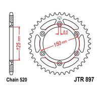 JT SPROCKETS SPROKET POSTERIORE 897 steel 47 dientes
