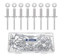 JTAREA 4,8 x 16 mm Rivetti Ciechi in Acciaio Inox con Rondella Rivette Pop con Estremità Aperta Rivetto con Testa a Cupola Ribattini (Confezione da 60 Pezzi)