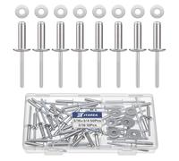 JTAREA 4,8 x 20 mm Rivetti Ciechi in Acciaio Inox con Rondella Rivette Pop con Estremità Aperta Rivetto con Testa a Cupola Ribattini (Confezione da 60 Pezzi)