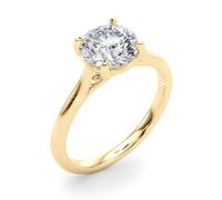 JTC LTD Anello di fidanzamento da donna con diamante solitario coltivato in laboratorio in oro 9 kt 375/1000 marchiato nel Regno Unito, colore D, purezza VVS, prodotto nel Regno Unito, Petite, Metallo