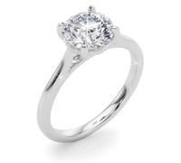 JTC LTD Anello di fidanzamento da donna con diamante solitario coltivato in laboratorio in oro 9 kt 375/1000 marchiato nel Regno Unito, colore D, purezza VVS, prodotto nel Regno Unito, Size: U