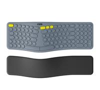 JTD Tastiera ergonomica wireless 2.4G tastiera del computer cablata Bluetooth con schermo OLED, poggiapolsi cuscino, comoda tastiera ergonomica Split per Mac/Windows