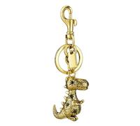JTDZ Portachiavi a forma di dinosauro con strass 3D in cristallo tirannosauro, Rex Dino, portachiavi per auto e borsa, ciondolo per donne e uomini (oro)