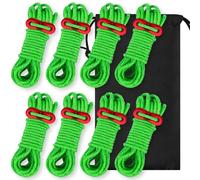 JTENG 8 corde di tensionamento per tenda con un piatto in alluminio riflettente, diametro 4 mm, lunghezza 400 mm, corde di tensione luminose per tenda campeggio (verde)