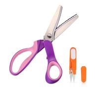 JTENG Professionale sartoria Pinking Shears,Forbici da Sarta Professionali per Sartoria su Misura ， Forbici in Tessuto Forbici Seghettate - Forbici Professionali in Acciaio Resistente, Ricamo, Sartoria, Carta, Artigianato (Rosa)