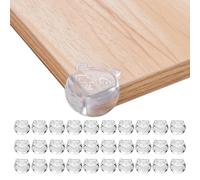 JTENGYAO Confezione da 30 protezioni angolari trasparenti per mobili, in silicone a forma di orso, con puntini adesivi, morbide protezioni angolari per bordi del tavolo, per mensole e armadi da