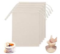 JTENGYAO Sacchetti filtranti riutilizzabili in mussola di cotone, a rete fine, per latte di noci, succhi, garza, yogurt, birra fatta in casa, 3 pezzi (25 cm x 35 cm)