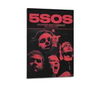 JTFCKH Poster su tela con stampa artistica da parete di 5 Seconds of Summer con foto di un rapper per musica, decorazione artistica da parete per aule e camera da letto, 40 x 60 cm, stile cornice