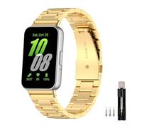 Jtffjsy Compatibile con Samsung Galaxy Fit 3 cinturini in metallo SM-R390 per donne e uomini, cinturino di ricambio in solido acciaio inossidabile, Misura unica, Acciaio inossidabile, Nessuna pietra