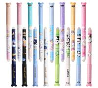JTgugu 16 penne cancellabili a forma di cartone animato, cancellabili, penne gel Kawaii, penna a sfera con gomma, per studenti, scuola, ufficio, materiale scolastico, 4 stili