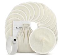 JTgugu 18 inserti riutilizzabili in bambù biologico, 12 cm, lavabili sul petto con rete per la biancheria, morbidi, assorbenti e a prova di perdite per comfort durante l'allattamento, 4 strati di