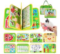 JTgugu Busy Book Montessori Giocattoli a partire da 1 2 3 4 anni, Feltro Quiet Book Attività Libro per Bambini Bambini Sensoriale Giocattolo Educativo Viaggio Per Viaggi In Auto Aereo Regalo Bambini