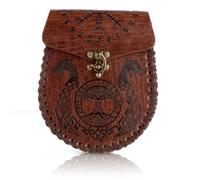 JTgugu Marsupio con Impressiòn Nordica in Stile Vintage Borsa Laterale in Pelle Artificiale Medioevale Borsa da Cosplay per Pirata in PU Accessorio per Costume per Uomini e Donne