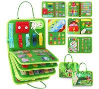 JTgugu Montessori, giocattolo per bambini a partire da 1 2 3 4 anni, Activity Busy Board Feltro Quiet Book, giocattolo da viaggio per le attività motorie, libro educativo, per la prima istruzione per