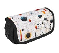 JTKBNVM Astuccio per matite con stampa fisica, per uomini e donne, a doppio strato, grande capacità, con scomparti, borsa portaoggetti con cerniera, per ufficio