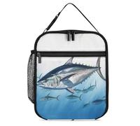 JTKBNVM Bluefin Tonno Thunnus Lunch Box Borsa per il pranzo per donne e uomini Borsa termica per il pranzo Borsa per il pranzo Carino Borse per il pranzo per donne Adulte Scatola per il pranzo Grande