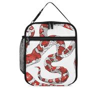 JTKBNVM Borsa per il pranzo a forma di serpente rosso e bianco, borsa per il pranzo per donne e uomini, borsa termica per il pranzo, graziose borse per il pranzo per donne, scatola per il pranzo per