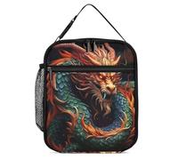 JTKBNVM Borsa per il pranzo con drago cinese, borsa per il pranzo, per donne e uomini, borsa termica per il pranzo, graziose borse per il pranzo per donne, scatola per il pranzo per adulti, grande