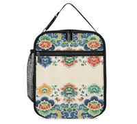 JTKBNVM Borsa per il pranzo con motivo a confine cinese Borsa per il pranzo per donne e uomini Borsa termica per il pranzo Carine Borse per il pranzo per donne Adulto Scatola per il pranzo Grande
