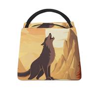 JTKBNVM Borsa termica per il pranzo, per donne, uomini, lupo, grande, riutilizzabile, a prova di perdite, per ufficio, lavoro, spiaggia, viaggi, picnic