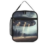 JTKBNVM Borsa termica per il pranzo, per uomini, donne, adulti, atterraggio UFO, piccola borsa per il pranzo, per viaggi, ufficio, lavoro, picnic, borsa termica