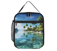 JTKBNVM Borsa termica per il pranzo, per uomini, donne, adulti, bella isola nel mare, piccola borsa per il pranzo per viaggi, ufficio, lavoro, picnic, borsa termica