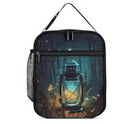 JTKBNVM Borsa termica per il pranzo, per uomini, donne, adulti, lucciole e lanterne, piccola borsa per il pranzo per viaggi, ufficio, lavoro, picnic, borsa termica