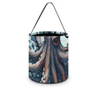 JTKBNVM Borsa tote per Halloween, per donne e uomini, alla moda, con polipo, sacchetti per caramelle di Halloween, riutilizzabili, secchiello per caramelle, stile, taglia unica