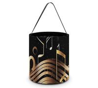 JTKBNVM Borsa tote per Halloween per donne e uomini, romanzo nota musicale borse per caramelle di Halloween borse riutilizzabili snack secchiello caramelle, stile, taglia unica
