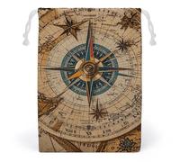 JTKBNVM Bussola e Vecchio Mappa del Mondo Borse in Mussola di Cotone Borse con coulisse Borse Regalo in Tela Borse di Natale Sacchetti Regalo di Panno Sacchetto di Coulisse Sacchetto di Gioielli Borse