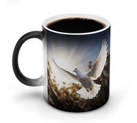 JTKBNVM Colomba bianca che vola al sole Tazza da caffè cambia colore tazza da caffè divertente tazza da caffè carino tazza da caffè grande tazza da caffè in ceramica novità tazze da caffè grande tazza