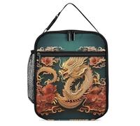 JTKBNVM Drago Sfondo Cinese Lunch Box Lunch Bag Lunch Box per Donne Uomini Borsa termica Lunchbox Carino Borse per il pranzo per le donne Adulto Lunch Box Grande Lunch Box Isolato Lunch Box