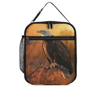 JTKBNVM Golden Sunset Bald Eagle Lunch Box Borsa per il pranzo per donne e uomini Borsa termica per il pranzo Borsa per il pranzo Carine Borse per il pranzo per donne Adulte Scatola per il pranzo