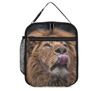 JTKBNVM Lion Sticks Out Tongue Lunch Box Borsa per il pranzo per donne e uomini Borsa termica per il pranzo Borsa per il pranzo Carine Borse per il pranzo per donne Adulte Scatola per il pranzo Grande
