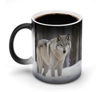 JTKBNVM Lupo nella neve Tazza da caffè cambia colore tazza da caffè divertente tazza da caffè carino tazza da caffè grande tazza da caffè in ceramica novità tazze da caffè grande tazza da caffè tazza