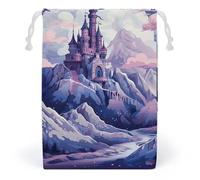 JTKBNVM Nuvole sopra il castello borse in mussola di cotone con coulisse borse regalo con coulisse borse regalo in tela sacchetti regalo in stoffa sacchetti regalo con coulisse sacchetto gioielli