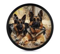 JTKBNVM Orologio da parete digitale con cane pastore tedesco, orologio da parete digitale a batteria, orologio da parete per soggiorno, decorazione da parete, grande orologio da parete moderno